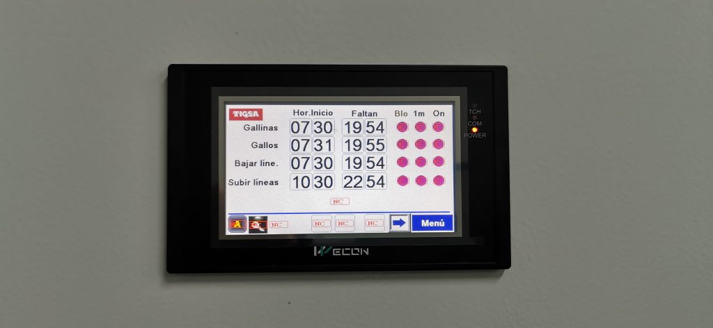 Comedero avícola de reproductoras de Canal